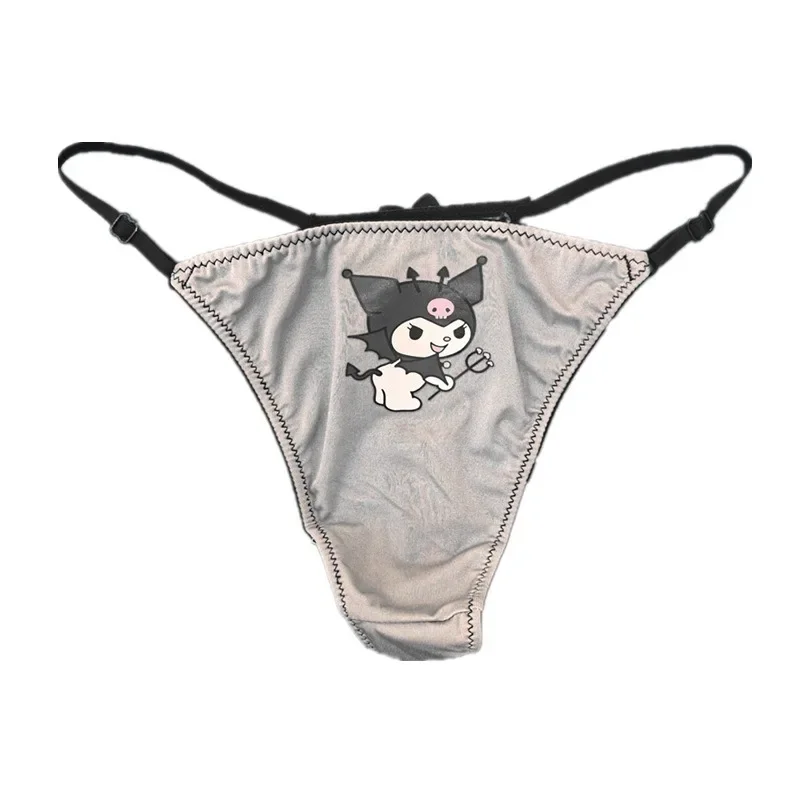 Sanurgente Kuromi-Culotte en coton G-String Kawaii pour femme, sous-vêtement sexy, caleçon en T, taille réglable, cadeau string