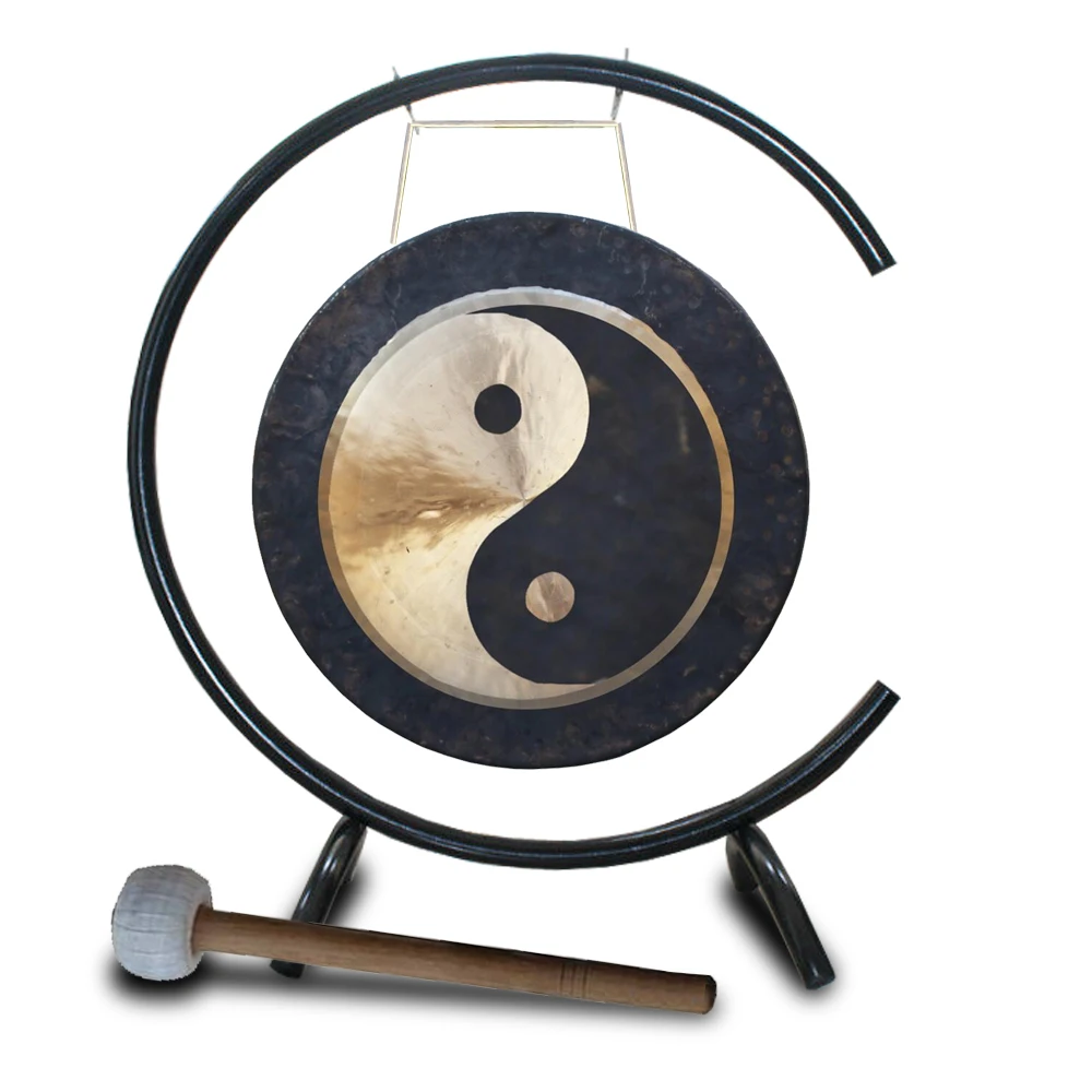 Wind Gong 30 بوصة Ying Yang Gong مع مطرقة للتأمل وأدوات قرع Yogo