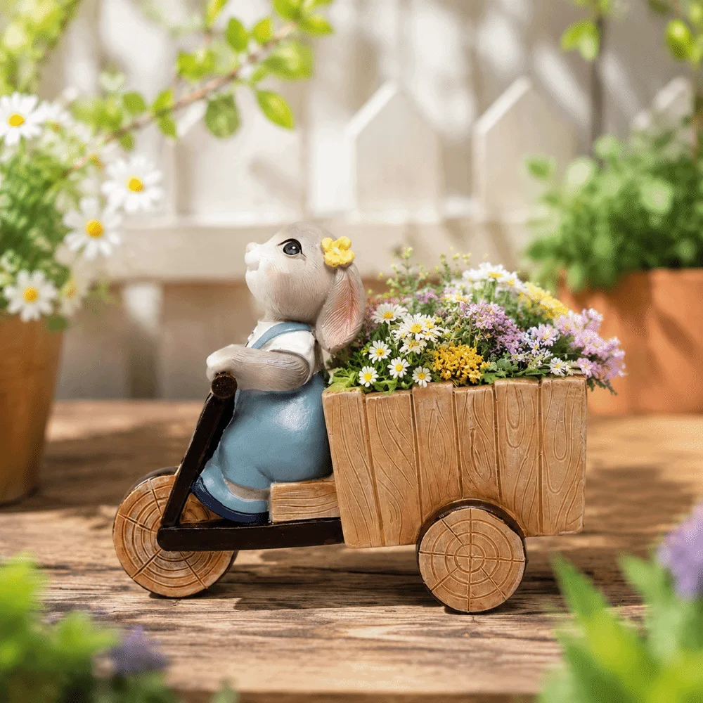Creative Style Dog Flower Pot Desktop Ornaments Funny Plant Holder Tortoise Rabbit Flowerpot Tabletop Decor