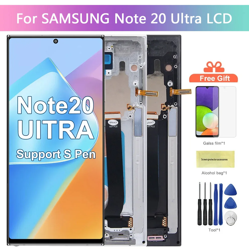 

TFT Note20 Ultra Screen Assembly for Samsung Galaxy Note20 Ultra 5G N985F N986B Lcd Display with Frame Digital Touch Screen