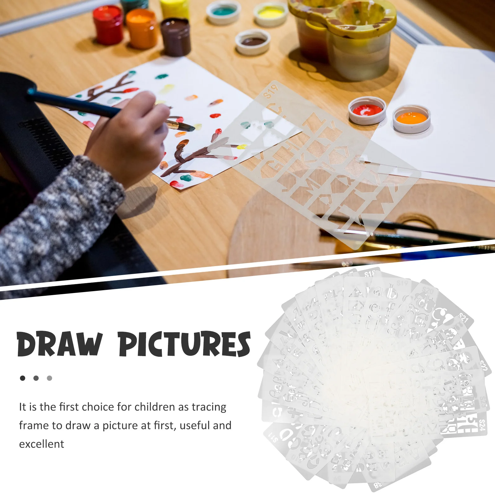 

24Pcs Letter Stencils English Alphabet Templates Hollow DIY Painting Tools Drawing Stencils for Scrapbook Graffiti Art