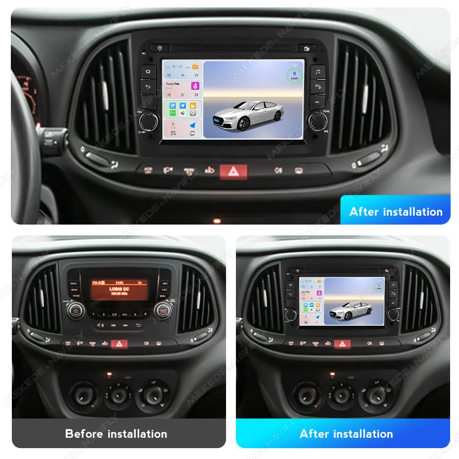 NaviFly 2+64GB MN Android 15 Multimedia Player For 7 Inch Fiat Doblo 2015‑2019 Wireless CarPlay BT GPS WIFI Car Radio Receiver