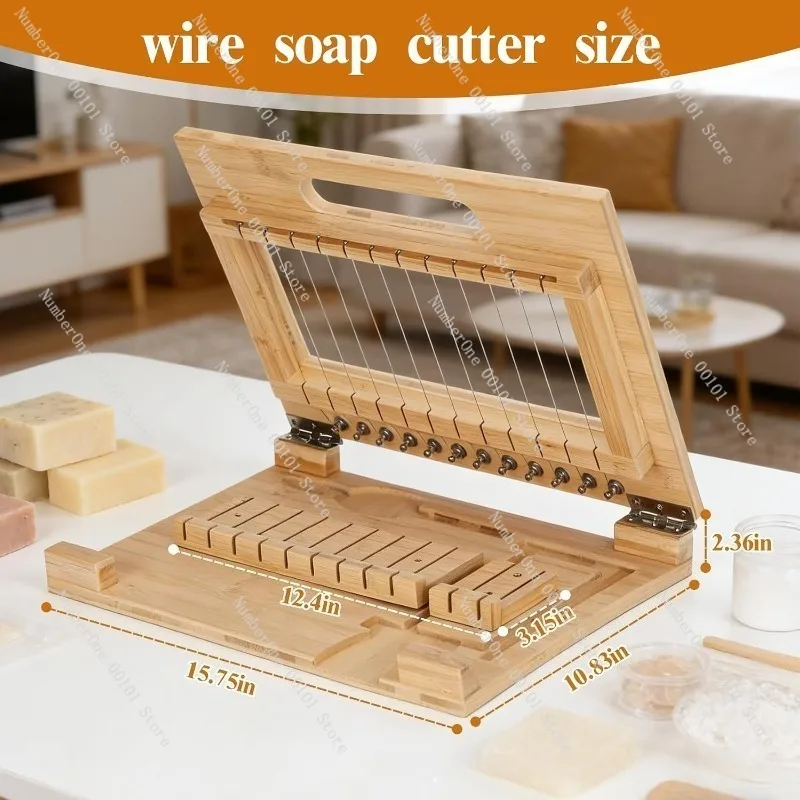 Bamboo Soap Cutter Multi Functional, Handmade Soap Slicing Tool for Bread Toast, DIY Kitchen Cutting Board Home Tool