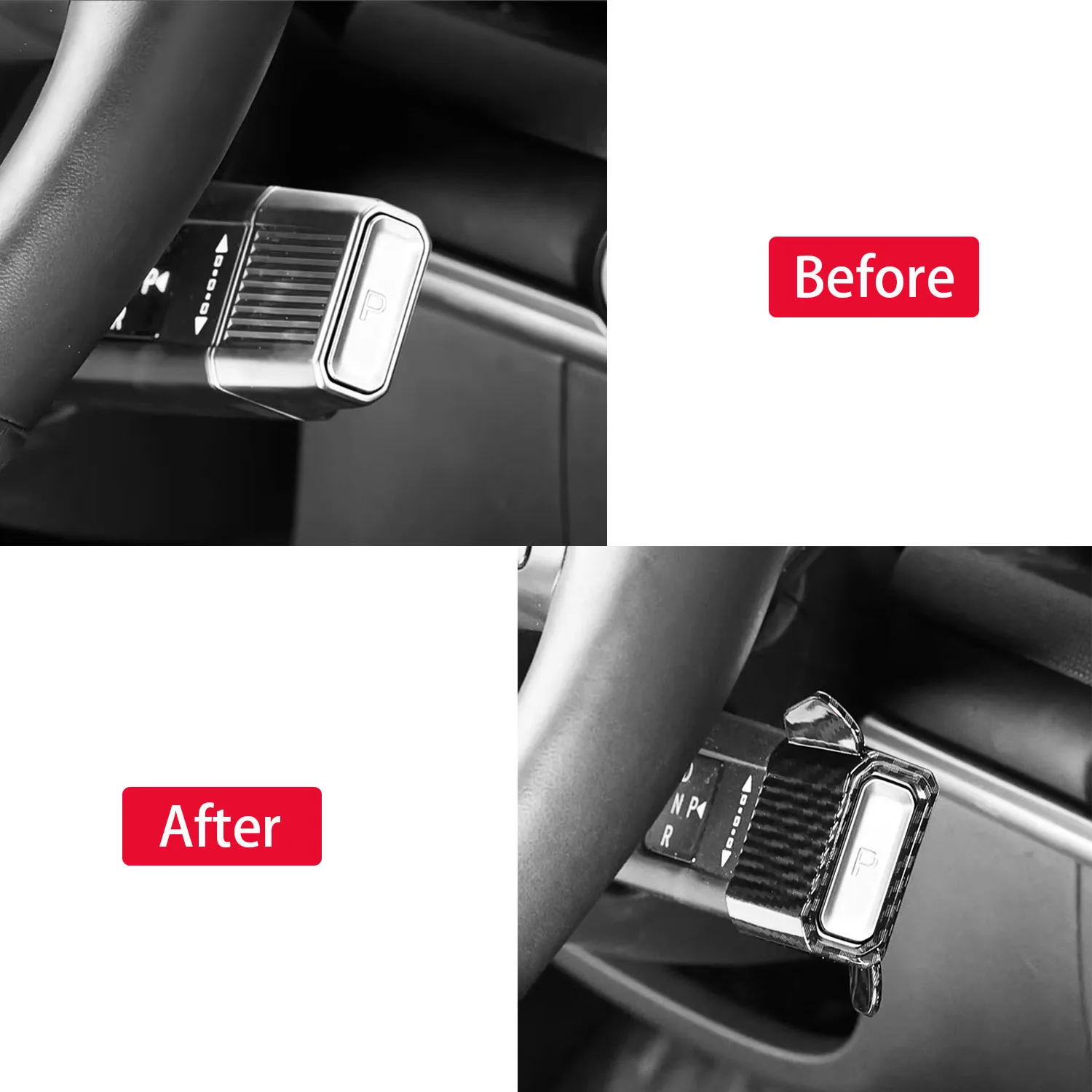 ABS Auto-Lenkrad Schaltknauf-Abdeckung Dekor 1 Stück für Hyundai Santa Fe/ Tucson / Kona / Sonata 2024 2025 2026 – Detail 2