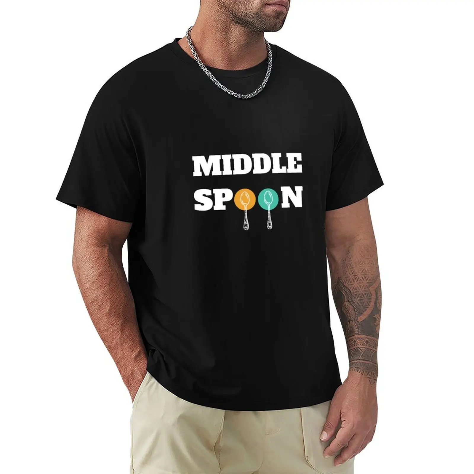 Middle spoon throuple polyamory black T-Shirt Breathable Gym Short Sleeve T-Shirt
