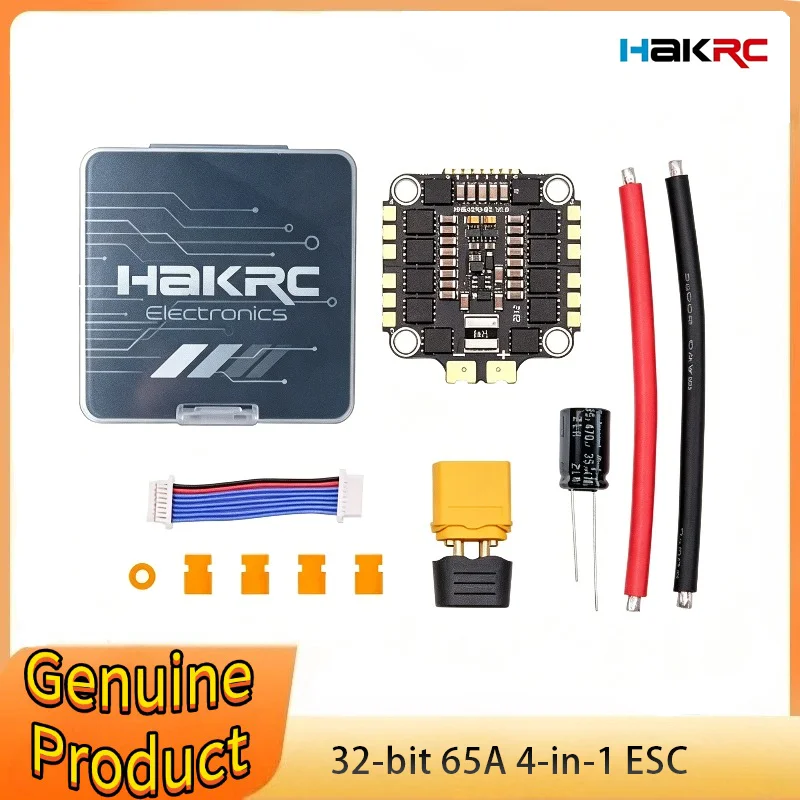 

HAKRC 32BIT 65A BLHeli_32 2-8S 4in1 Brushless ESC 30.5 * 30.5mm for RC FPV Racing Drone