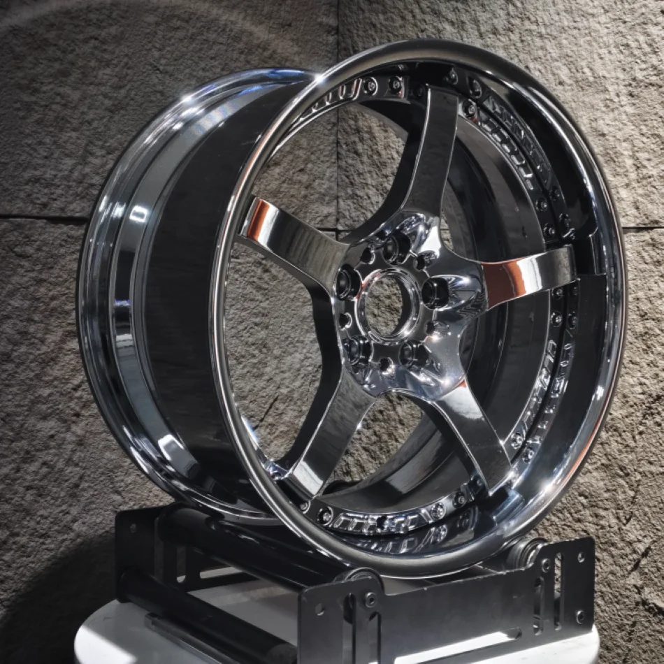 New Electroplated Aluminum Alloy Forged Wheel Hub 15-24 Inch Two-Piece Five-Spoke Style (PCD5*114.3/ET15 Five-Hole Design) White
