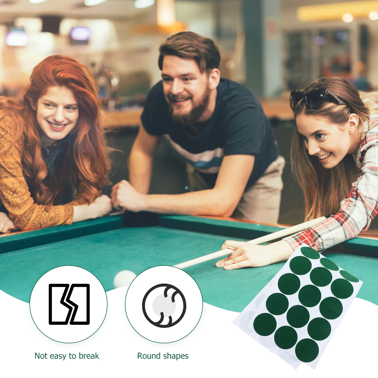 

1 Pack Billiards Tablecloth Stickers Pocket Marker Patches Flannel Pool Spots Reliable Self Adhesive PE Material Suitable Most