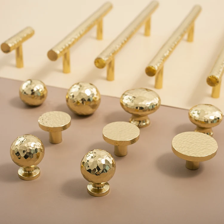 Hand Hammered Brass Knob Brass Pull Brass Handle  Brass Cabinet Furniture Knob Wardrobe Closet Door Drawer Knob