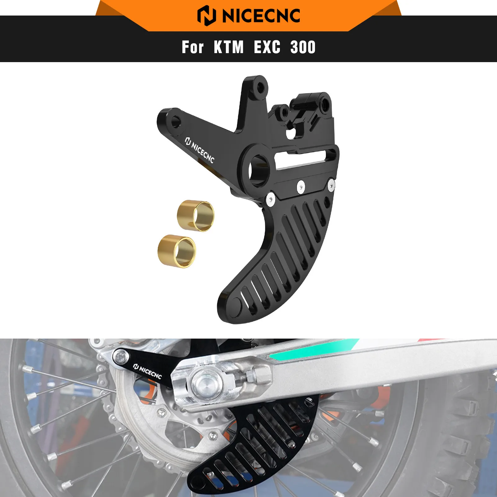 

For Brembo Magura Braktec Dual Calipers Bracket Rear Brake Disc Cover Guard For KTM EXC 300 EXC-F 450 SX-F 350 SX 125 2004-2025