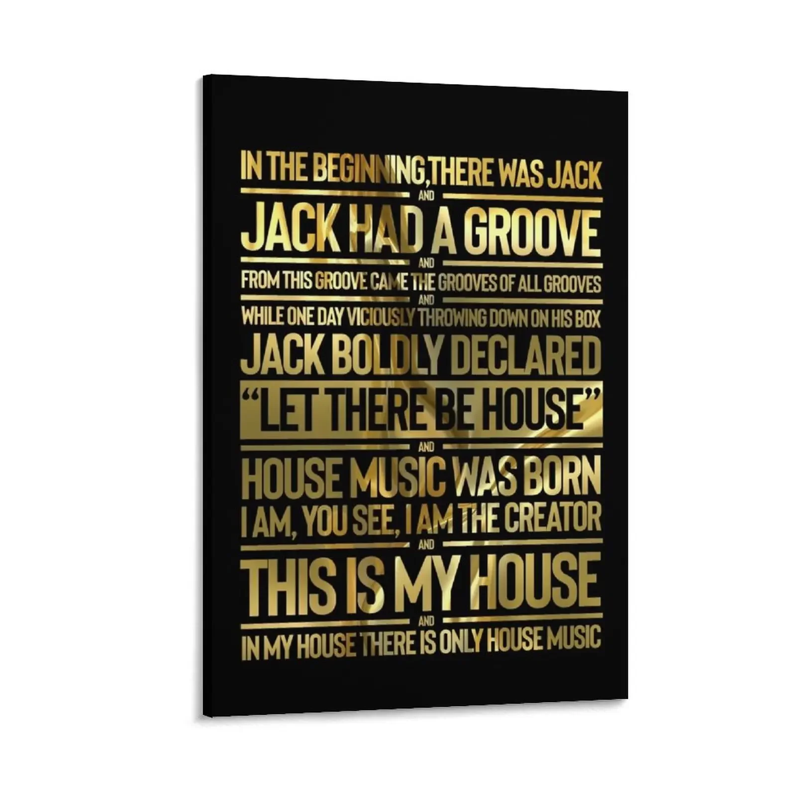 

JACK HAD A GROOVE gold - house music collector edition Canvas Painting wall decoration paintings Home decoration