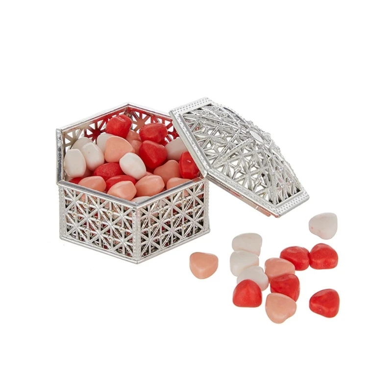 12Pcs Plastic Boxes with Lid Hollow Wedding Candy Storage Container for Party Stylish Dessert Packaging Cases image 6