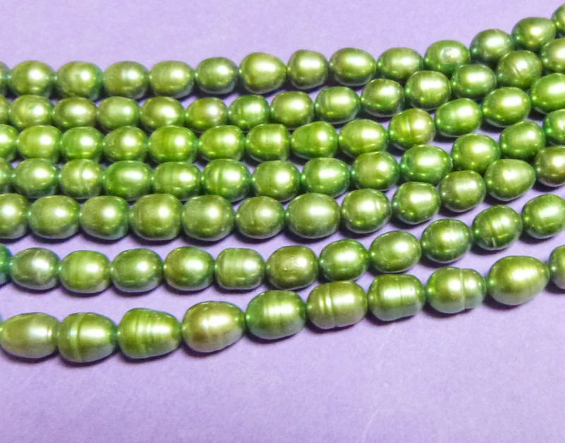 10PCS 7-8MM (rice) freshwater pearl loose beads 16 inches