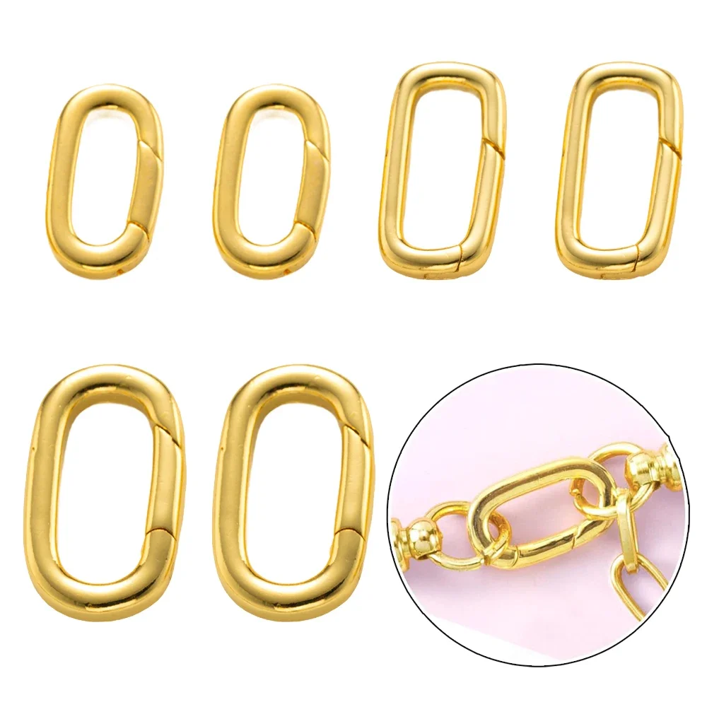 

2pxs 14K18K Gold Filled Oval Clasp Spring Claps Connector Carabiner Keychain for DIY Jewelry Finding Necklace Bracelet Making