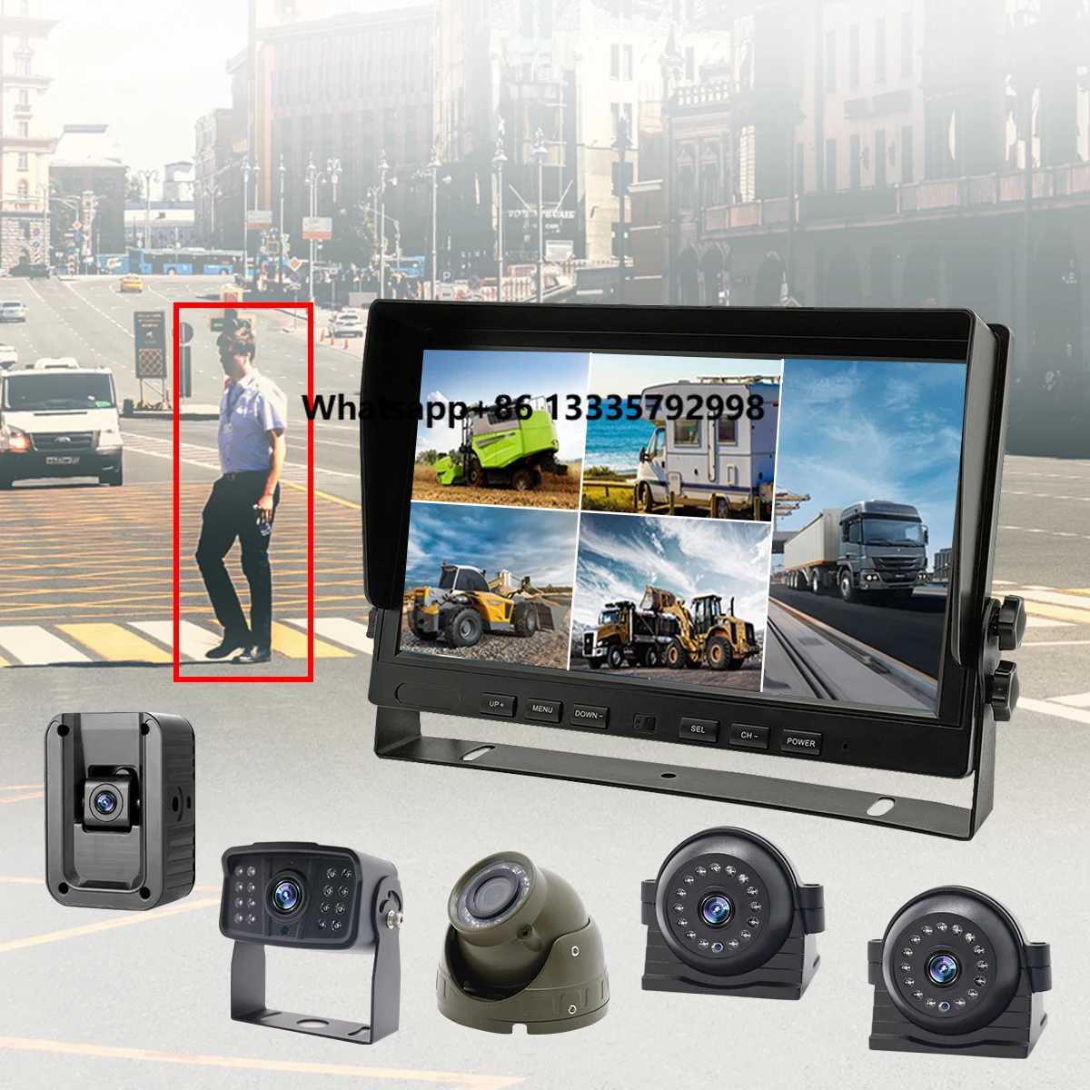 

10.1" Inch 5 Channel Smart Blind Spot Radar BSD Alarm Truck Bus Car DVR Recorder With 5 PCS AHD 1080P Parking