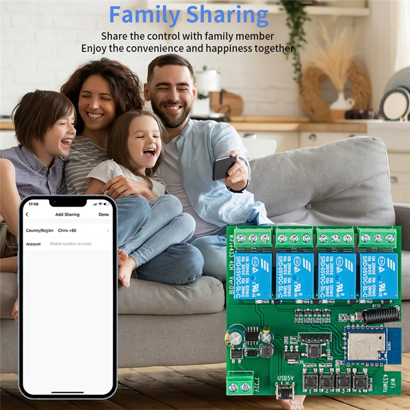 M07K-4CH Tuya Wifi Switch DIY Timer 7-32V 5V 2.4G Wifi Smartlife Home Automation Module For IFTT Alexa Google Home