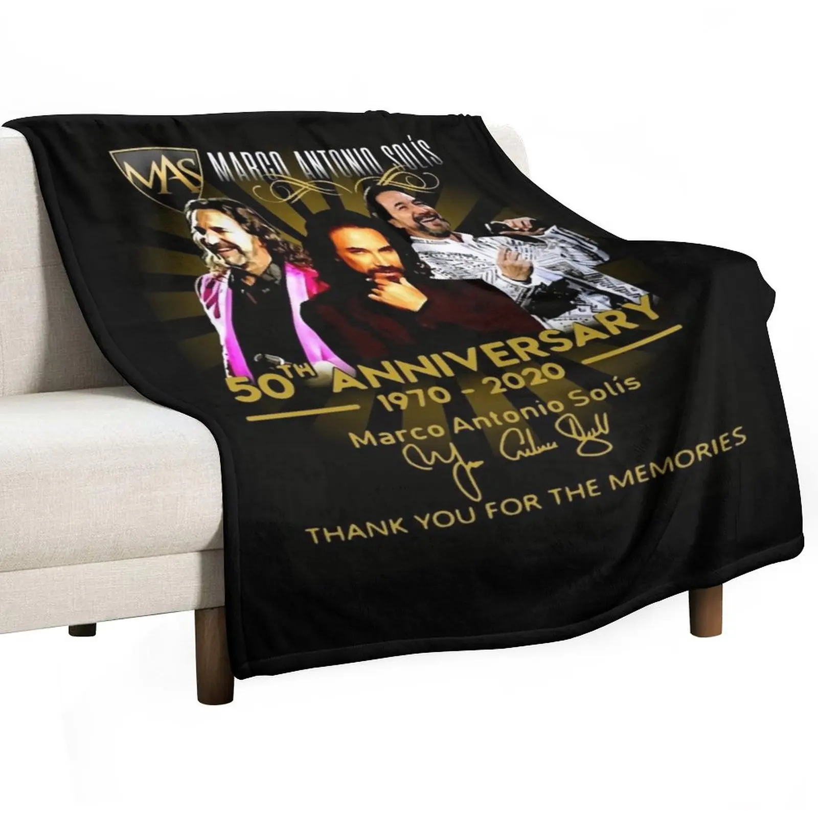 

Marco Antonio Solis 50th Anniversary 1970 2020 Thank You for The Memories Throw Blanket For Baby Retros Blankets
