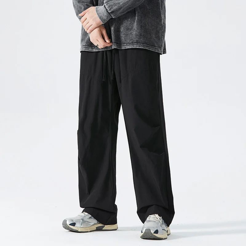 Men\'s Retro High Streetwear Cargo Pants Men Loose Straight Casual Sweatpants Joggers Summer Thin Men Trousers Hip Hop Male Pant