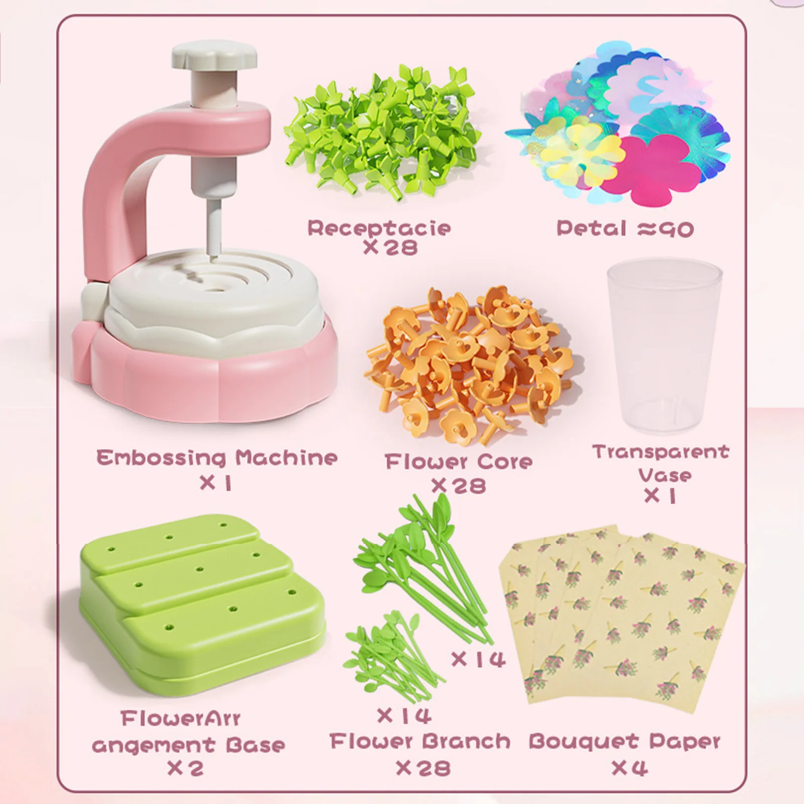 Kit de manualidades DIY para niños, ramo de flores artificiales, regalo de cumpleaños, juego de manualidades de flores hechas a mano con herramientas