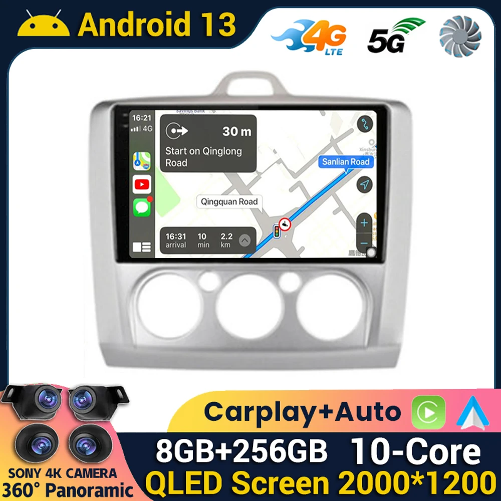 

Android 13 2 Din 4G+WiFi Car Radio For Ford Focus Exi MT AT 2004-2011 Multimedia Player GPS Navigation Head Unit 2din Stereo DSP