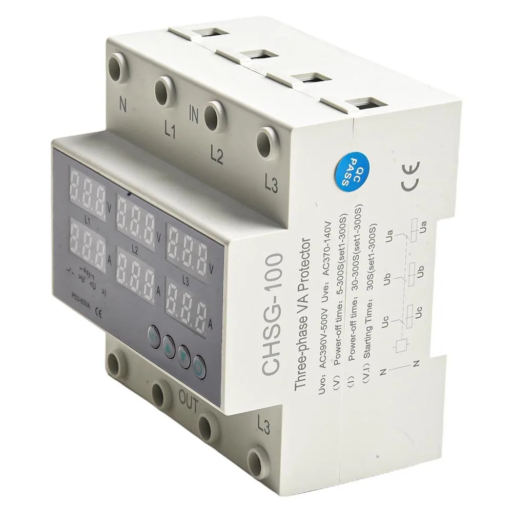 

3-Phase Digital Over And Under Voltage Relay Current Limiter Adjustable Protect Electrical Equipment & Supplies Parts