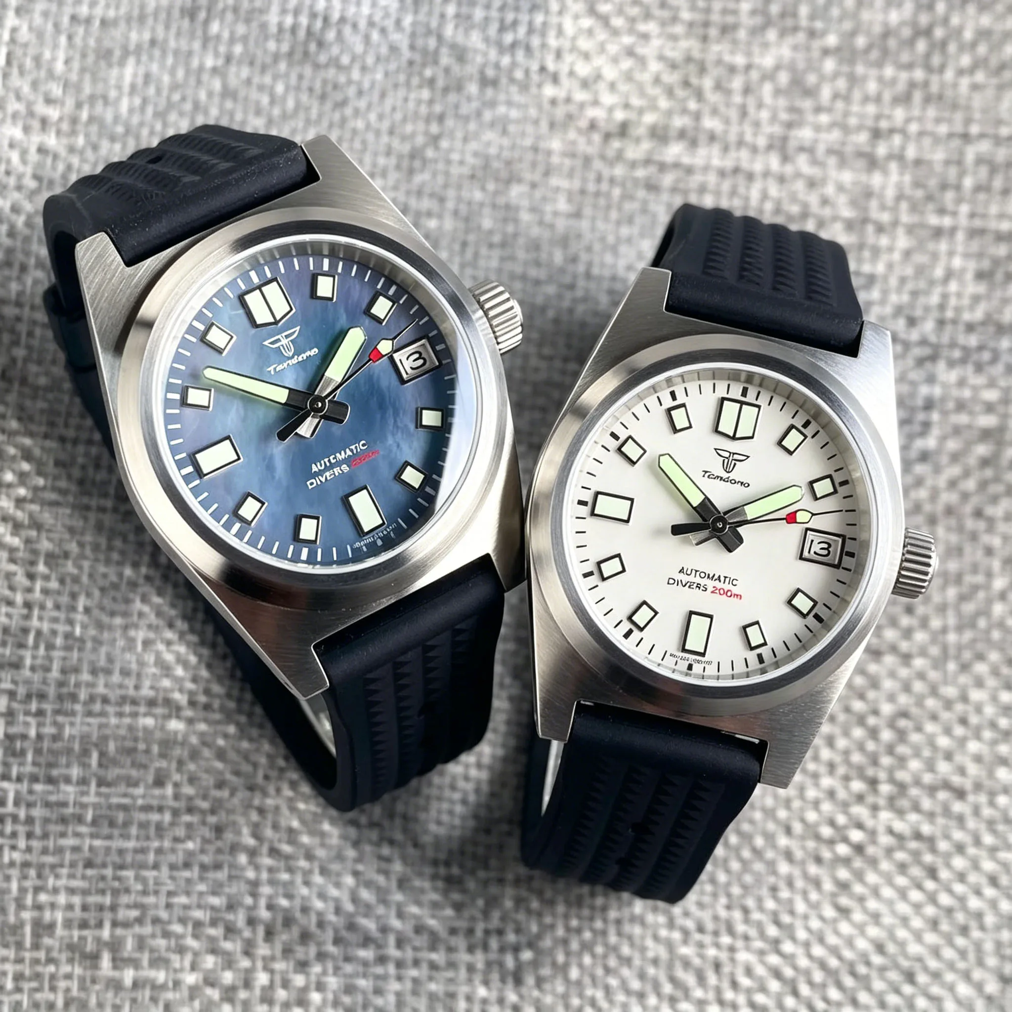 

Мужские механические часы Tandorio 38 мм с перламутровым циферблатом, люминесцентными стрелками, сапфировым стеклом, водонепроницаемостью 20 бар, японский механизм NH35A.