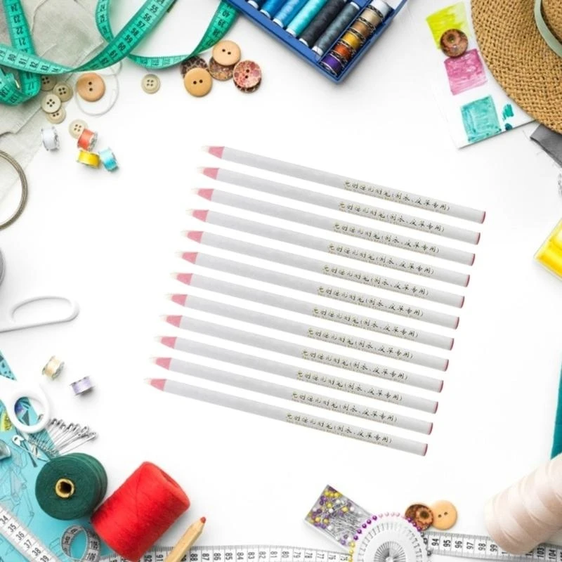 12 peças Adapta Lápis Lápis costura branca sem afiar para marcar o revestimento marking couro couro Melhor venda