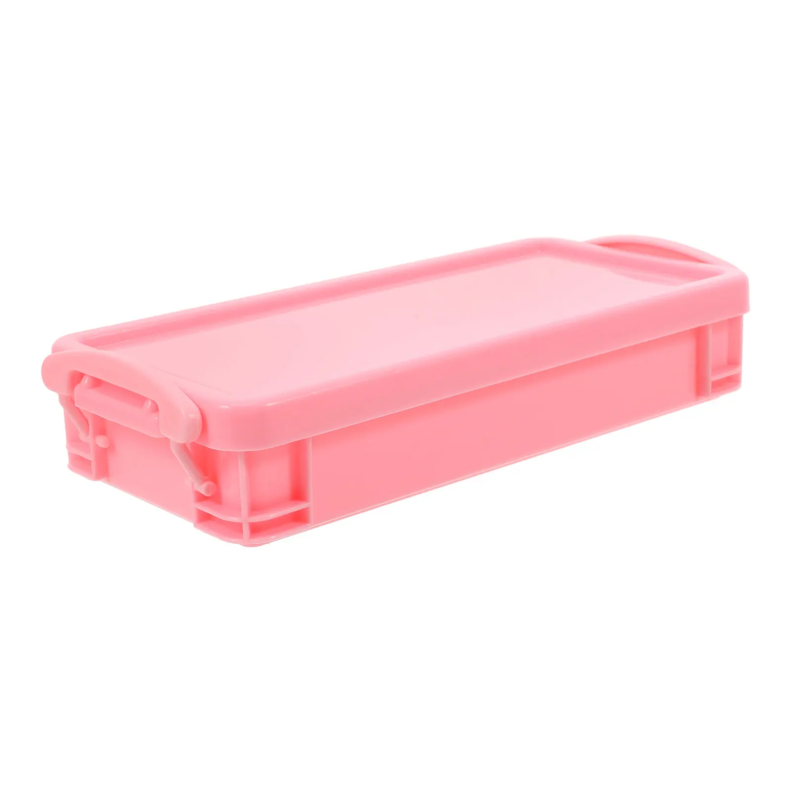 Plastic Stackable Pencil Box Hard Case Secure Lid Pencil Organizer for Desk Crayon Marker Storage Organizer Crayon Storage