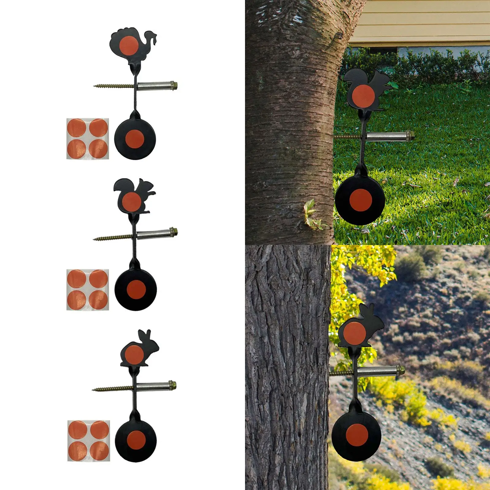 Auto Resetting Hunting Target Stainless Steel Reusable Entertainment Supplies Sturdy Portable Game Accuracy Practice for Outdoor