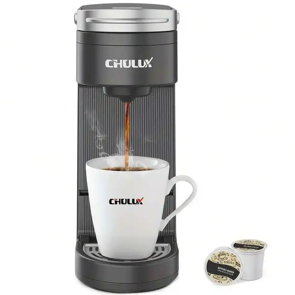 1pc Brew Delicious Coffee In Seconds With CHULUX Upgrade Single Serve Coffee Maker - 12oz Fast Brewing, Auto Shut-Off, And One-B