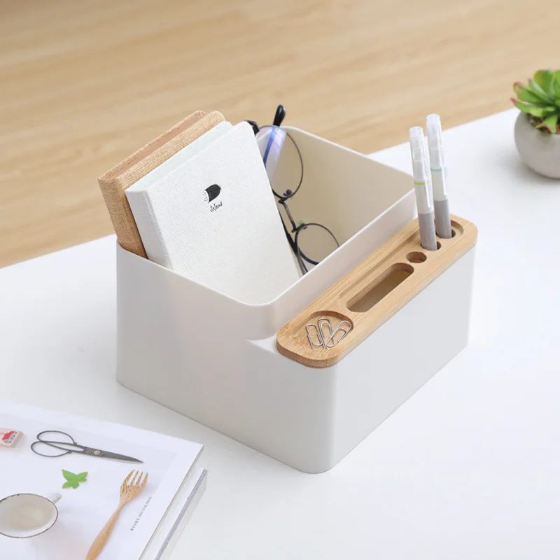 Multi-function Desktop Storage Box Detachable Compartment Living Room Table Remote Control Cosmetics Stationery Organization