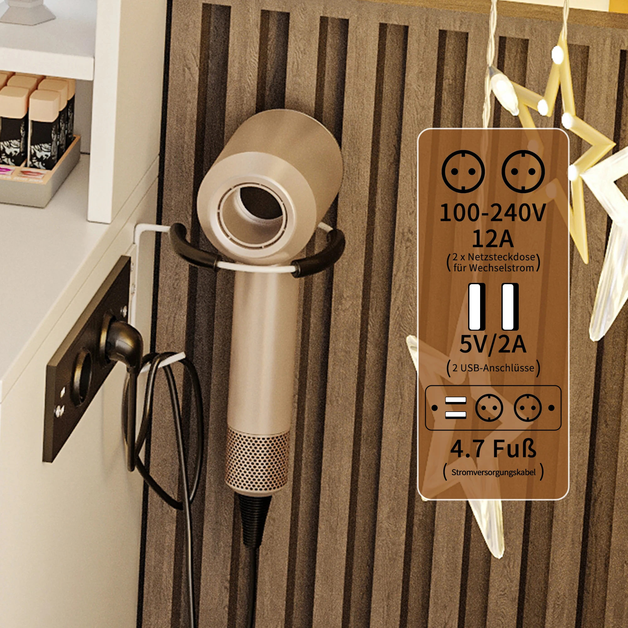 Rosahqnda LED-Beleuchtung Schminktisch mit einstellbarer Helligkeit Schminktisch mit Spiegel Kosmetiktisch mit Schubladen – Detail 25