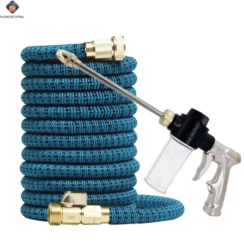 Expandable Garden Hose Set, Metal Gun, With Soap Bottle Accessory, Used For Car Washing Garden Irrigation Water Pipe