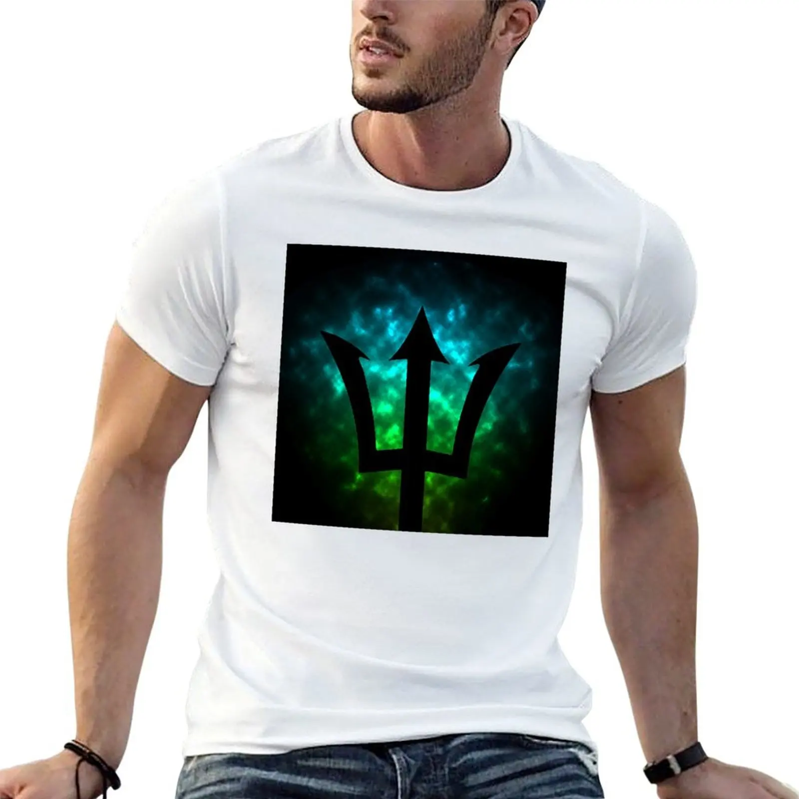 

shirt Jackson white / man / shirts t Percy man cotton for Trident graphic Poseidon man T-Shirt t t pack shirts