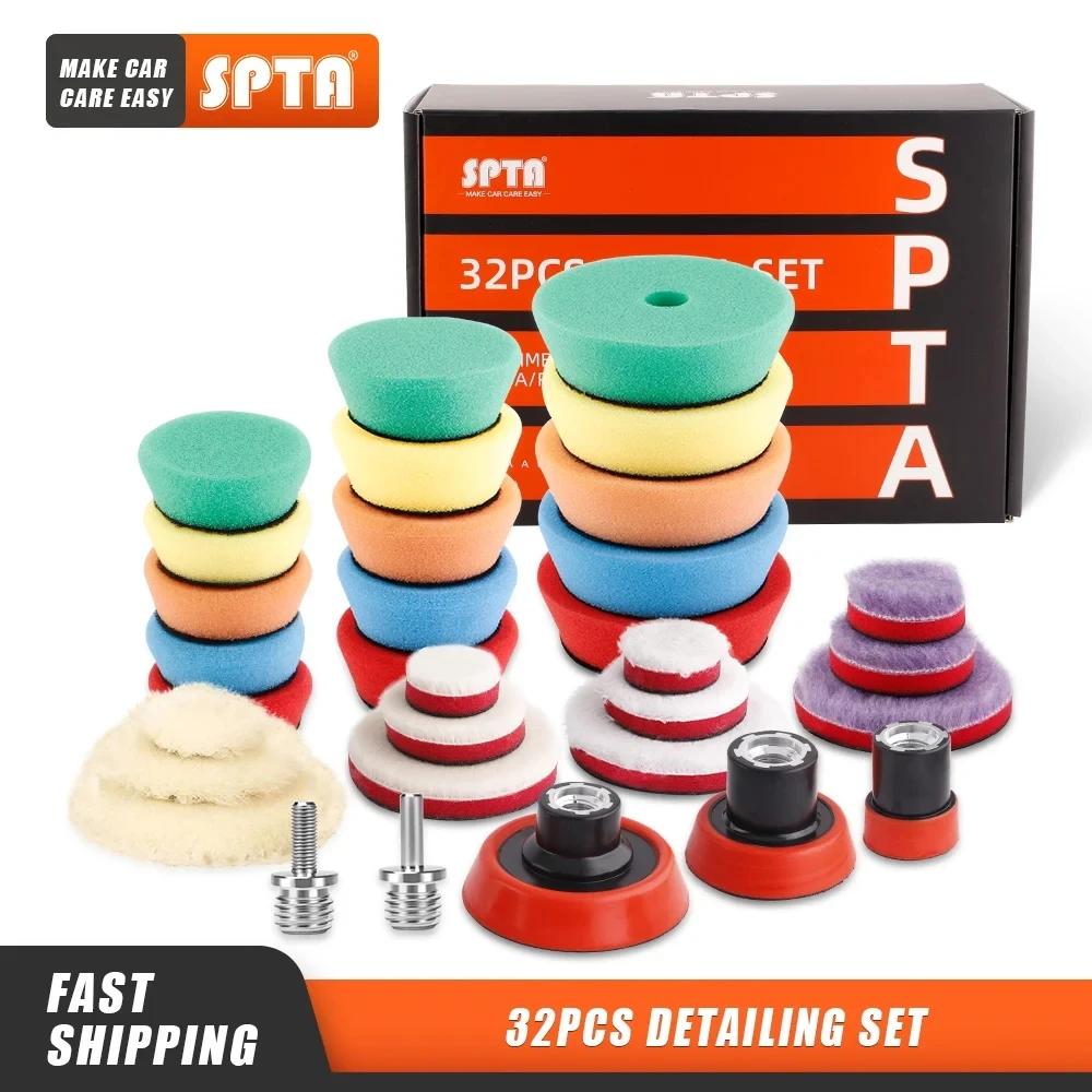 

SPTA 1/2/3 Inch T-shape Sponge M14 5-8/11 Auto Detail Polishing Buffing Pads Wool For Mini Car Polisher Electric Drill