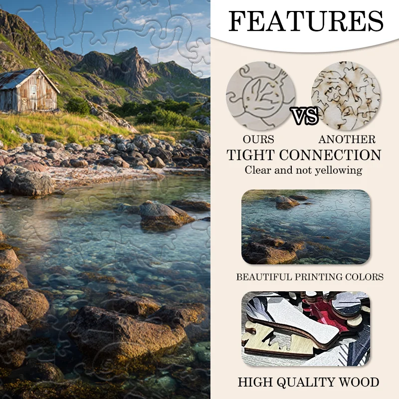 ปริศนาไม้ธีมภูมิทัศน์ ของเล่นเสริมพัฒนาการ DIY ของขวัญสำหรับเด็ก เกมสร้างปฏิสัมพันธ์ระหว่างพ่อแม่ลูก ของขวัญวันหยุด