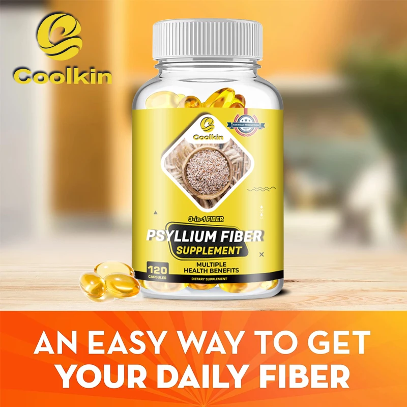 Psyllium Fiber Capsules - Organic Fiber Supplement - Supports Healthy Digestive System, Colon Cleansing