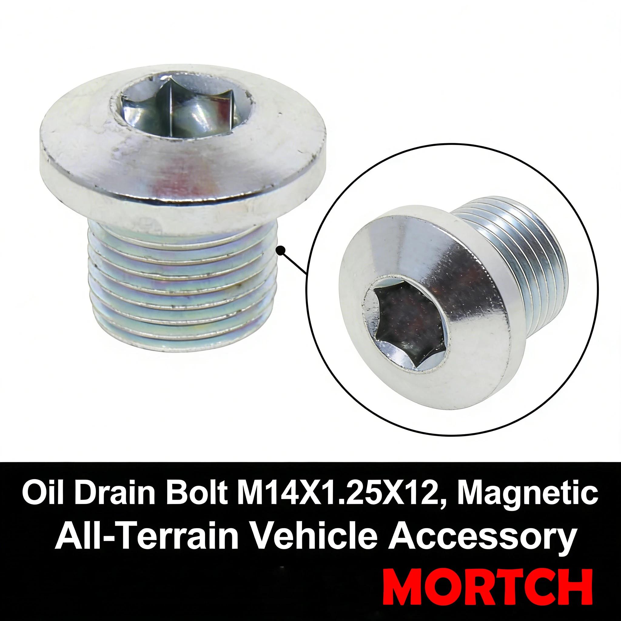 Magnetic Oil Drain Bolt M14X1.25X12 OEM 0180-332100 Fit CFMoto CF500 CF600 CF625 CF800 CF1000 US UTR SSV UTV Engine Oil Plug