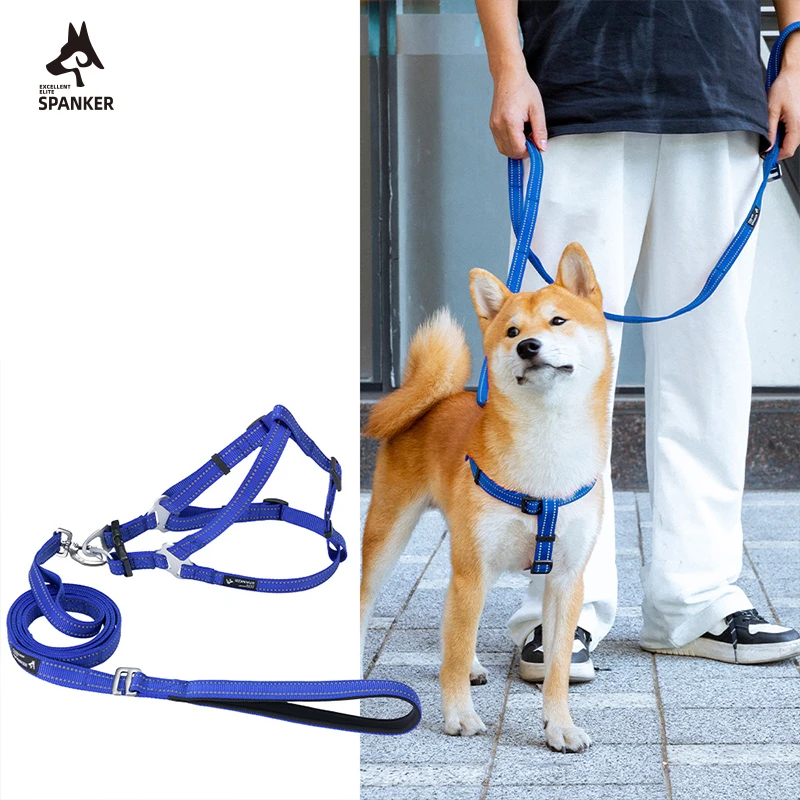 

Adjustable Nylon Dog Harness Vest Leash Set Reflective Soft Breathable Dog Harness Leash Pet Harness Leash For Small Large Dogs