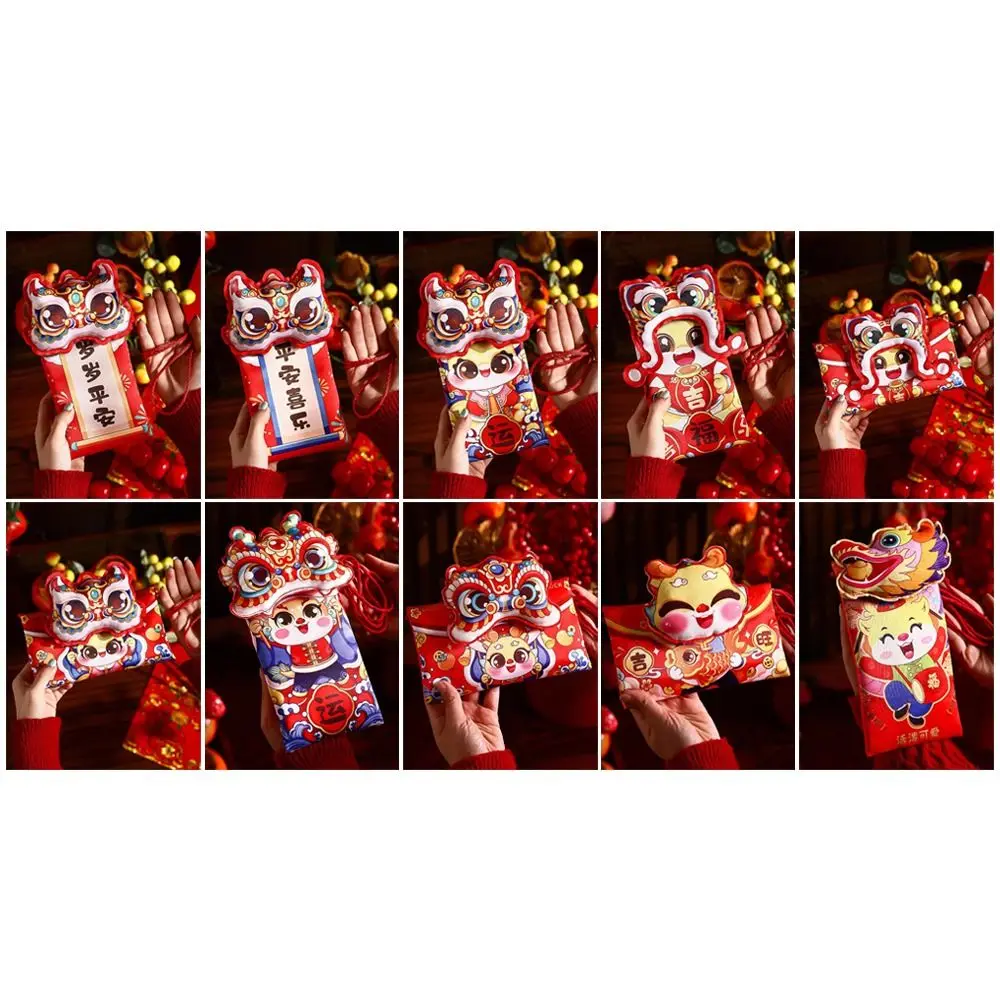 Lucky Cloth Red Envelope Bag Fabric Creative Red Packet 3D Snake Year New Year Shoulder Pouch Child