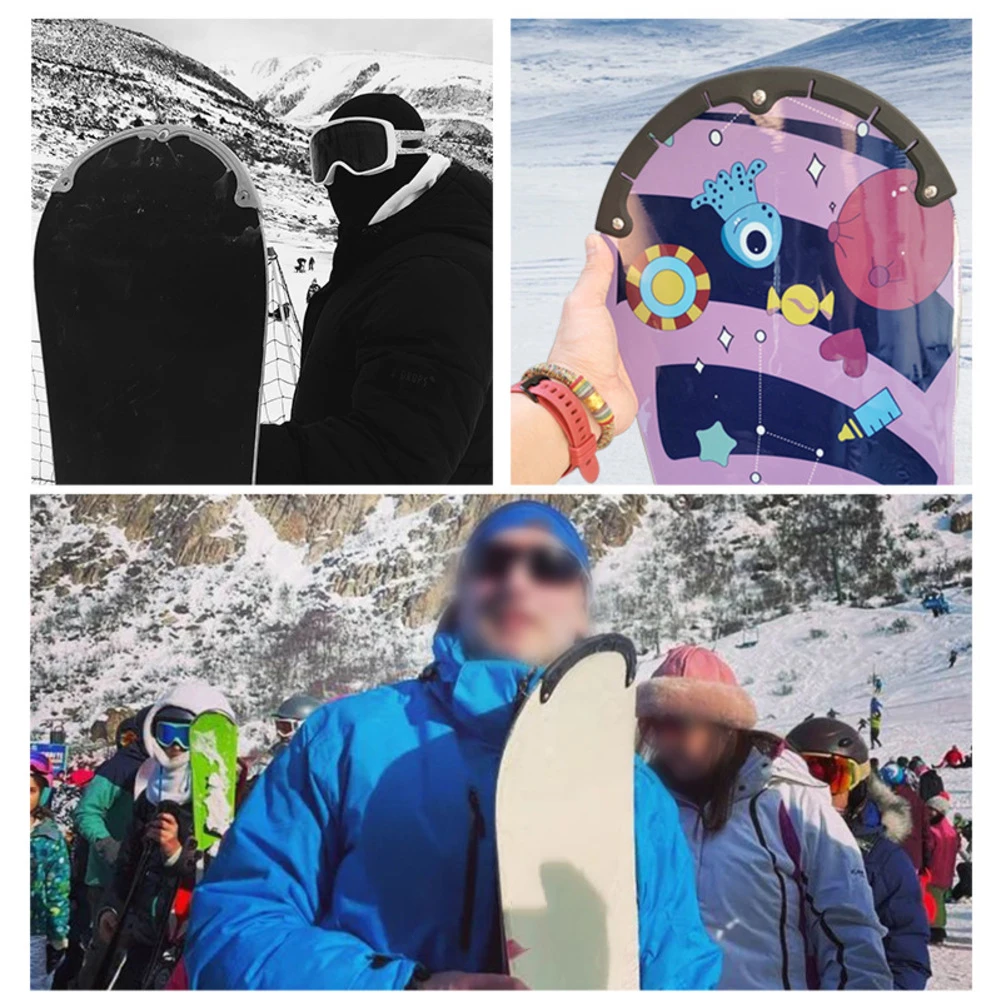 Snowboard Head & Tail Protection Strips (2PC) - Curved Round-Arc Anti-Collision Bars Edge Protector Sleeves Snowboard Accessory