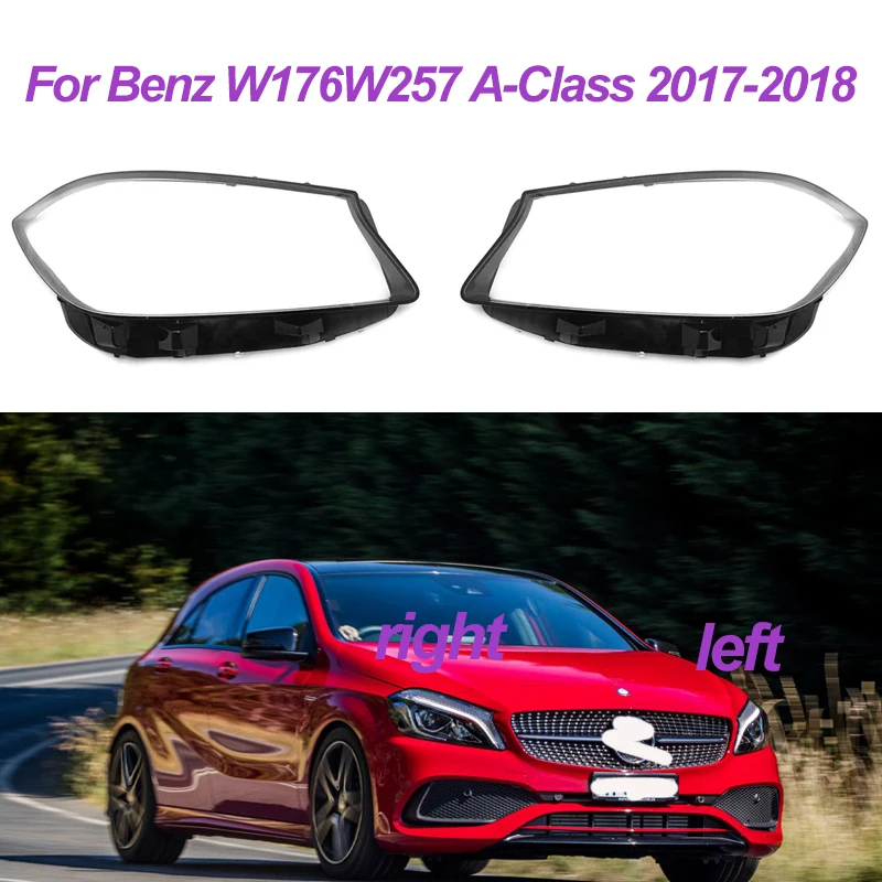 

1/2pcs Car Front Headlight Cover For Benz W176 W257 A-Class 2017-2018 Plexiglass Replace Shell Clear Lens Lamp Lampshade