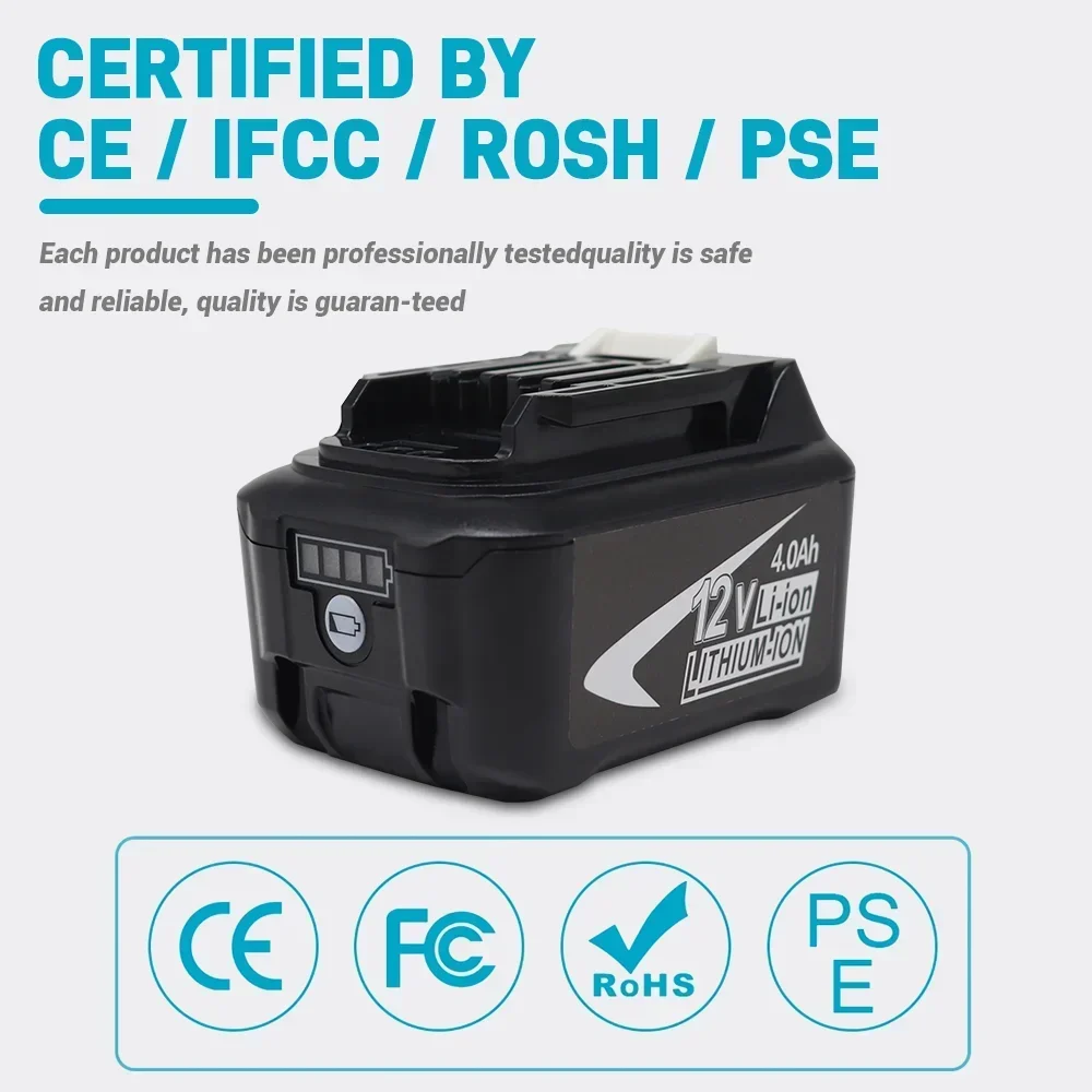 Batterie ricaricabili Li 12V/10.8V 6.0Ah/4.0Ah per Makita, compatibili con 10V 6000mAh BL1040B nella serie di utensili elettrici CXT