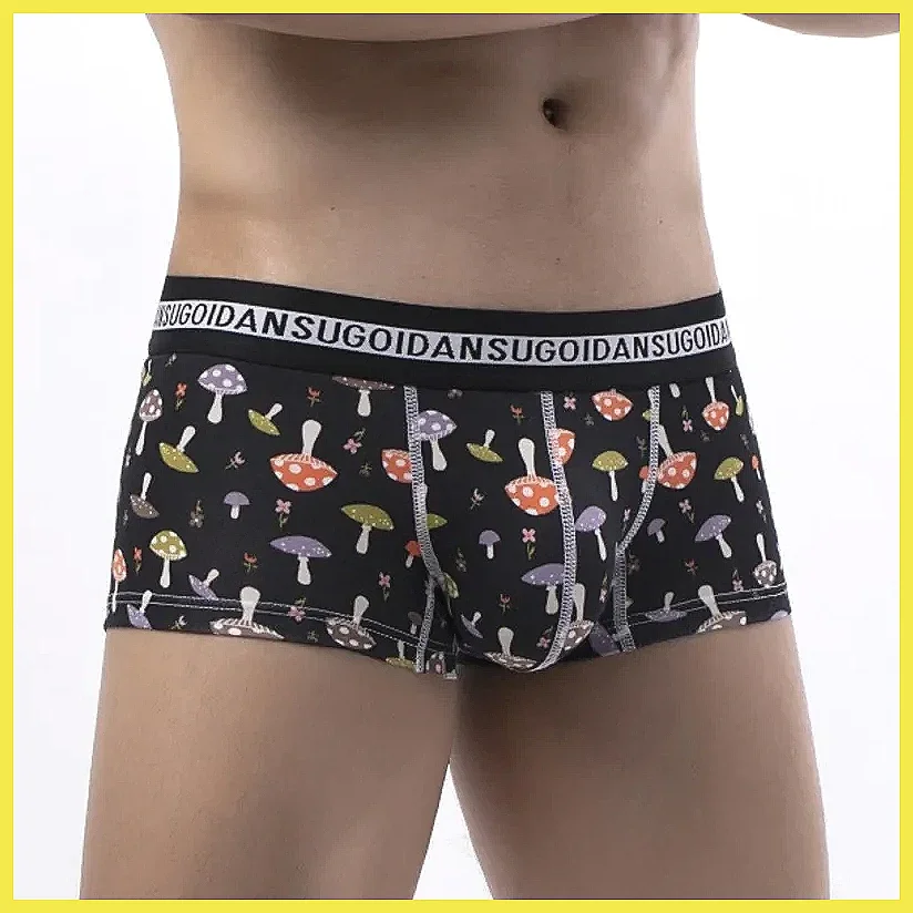 

Мужские хлопковые боксеры с U-образным вырезом, низкой посадкой и забавными принтами, сексуальное и удобное нижнее белье