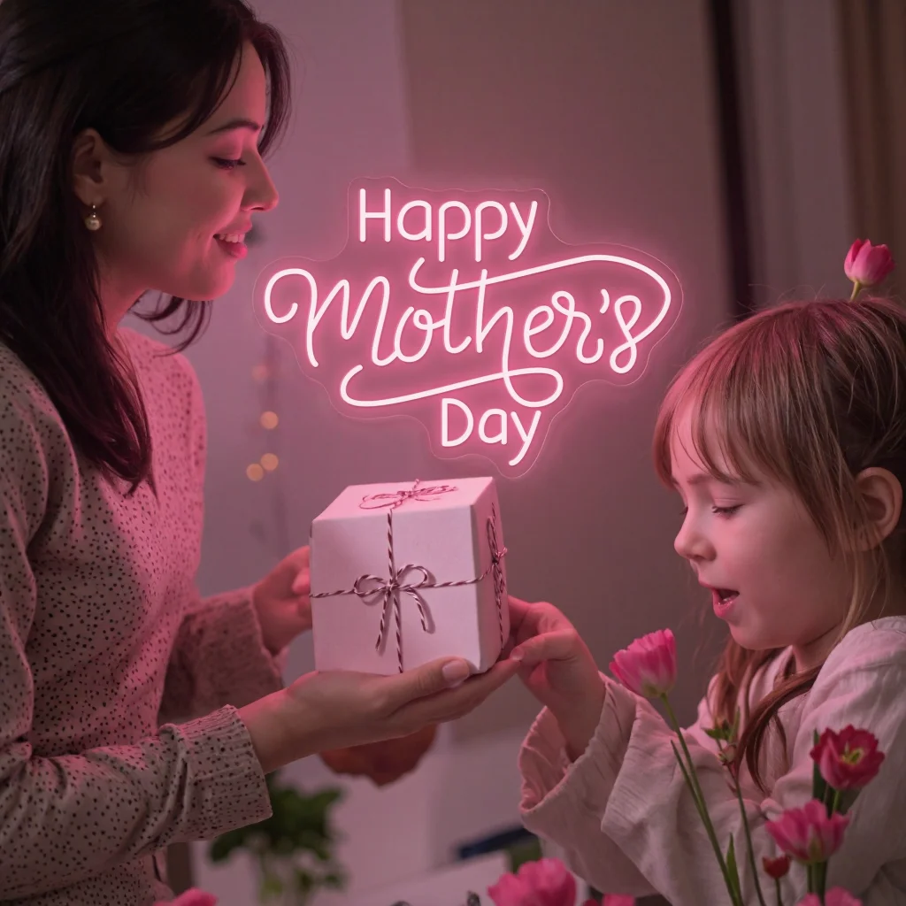 ハッピー母の日ネオンサインギフトママ母の日の装飾ライトパーティーホームルームの壁の装飾ライトネオン-led-サイン