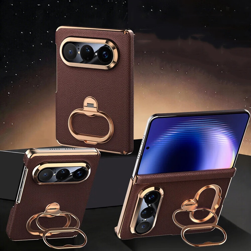 For Huawei Pura X Max Case Flip Cover with Stand Ring Holder Smart Window View Slim Luxury Phone Shell