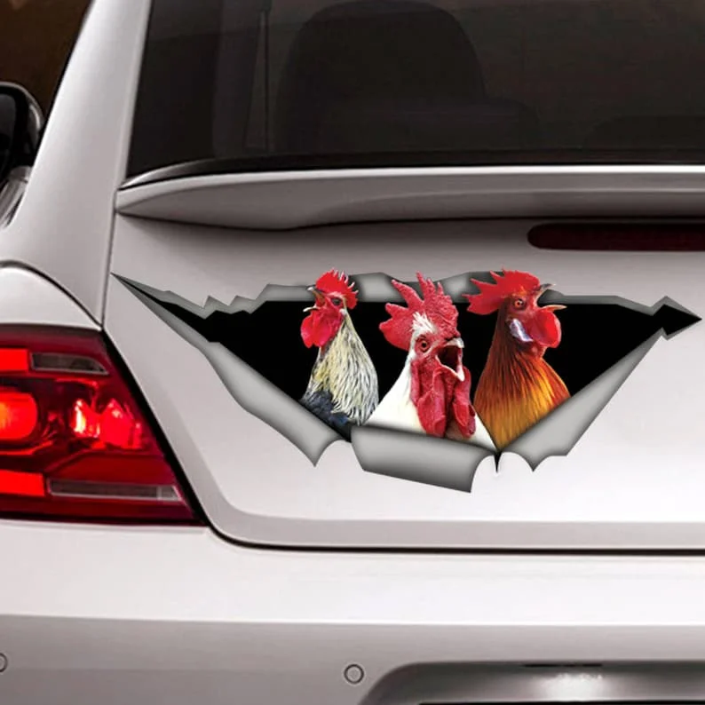 Funny Roosters decal , car decal, Vinyl decal, bird sticker, funny decal, rooster sticker, farm decal