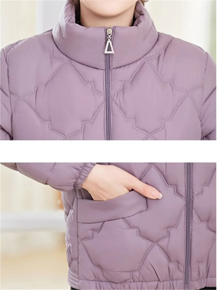 Women Clothing Short Parka XL-5XL Autumn Winter Thin Padded Jacket Simple Loose Female Warm Quilted Coat Chaquetas Para Mujeres