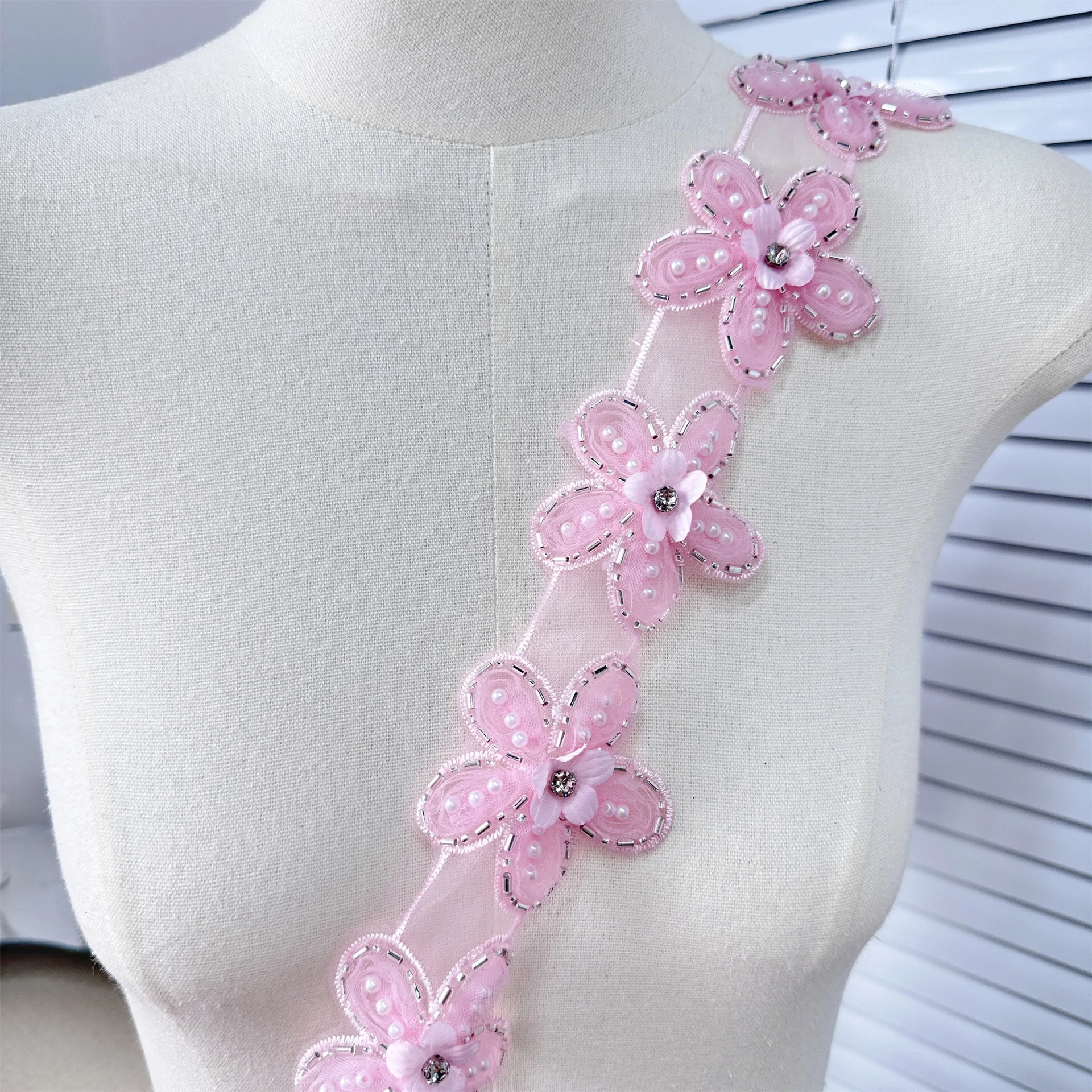 1PCS Dreidimensionale spitze zubehör DIY handgemachte kleidung kragen rock dekoration blume material