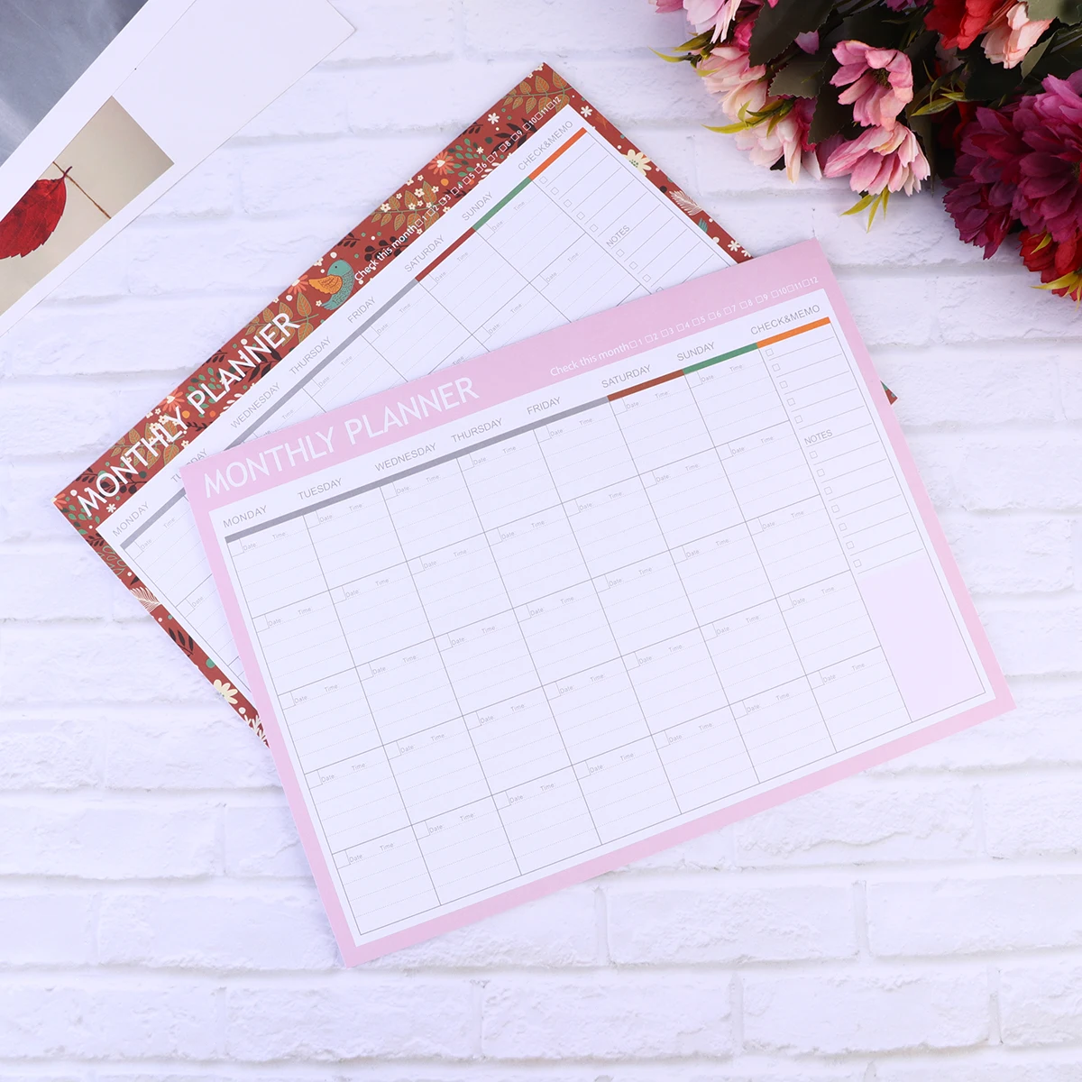 

2 pcs Monthly Plan Notepad School Office Stationery Memo Note Practical Pad Paper Efficient Day Appointment